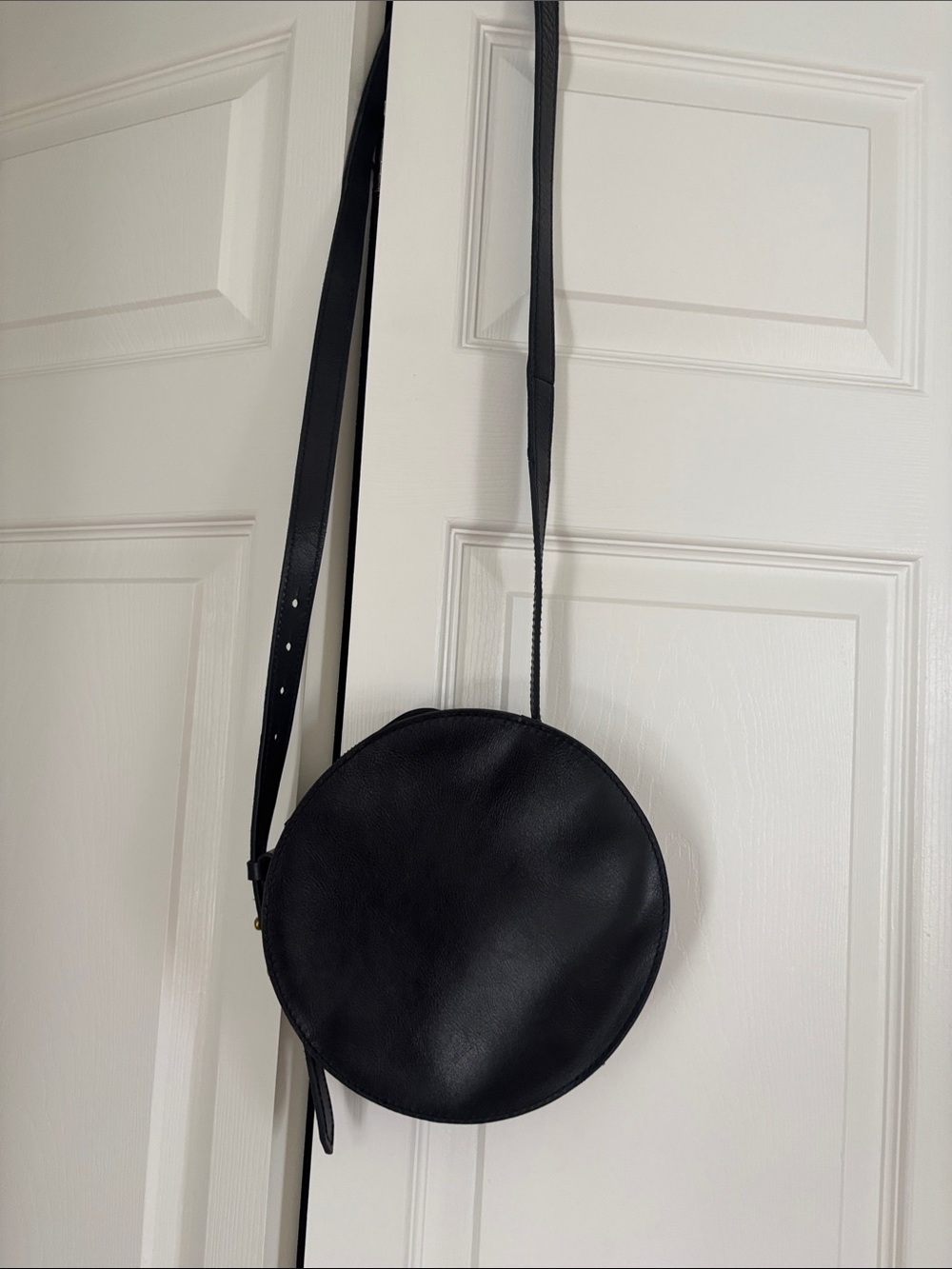 Madewell Black Round Leather Crossbody Bag